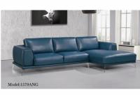 China Custom Italian Leather Sofa Set , Blue Leather Sofa Set European Style factory