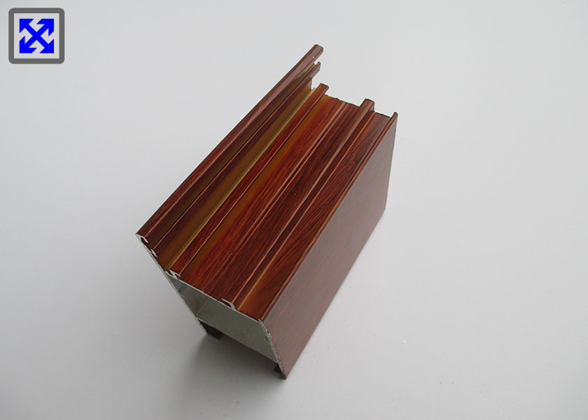 China Wooden Grain Transfer Aluminium Window Extrusions For Double Casement Window factory