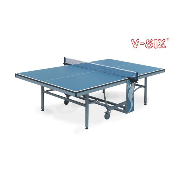Quality Double Fold Away Table Tennis Tables , Indoor Foldable Tennis Table Movable With Wheels for sale