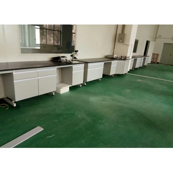 Quality White Wood Lab Workbench Furniture With Steel Frame For High School / Hospital for sale