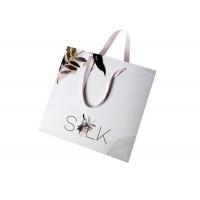 Quality Offset Printing White Paper Shopping Bags With Matt / Glossy Lamination Surface for sale
