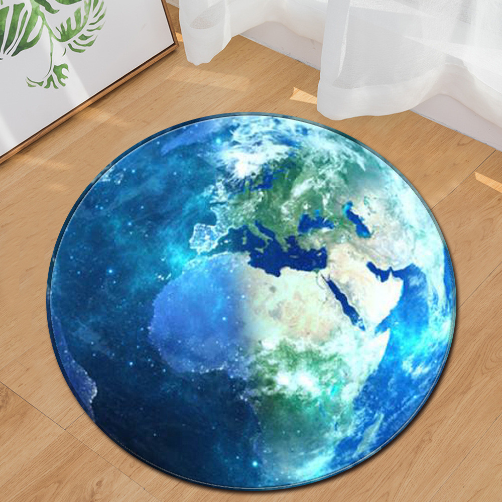 China Planet Round Area Rugs Machine Washable Gaming Chair Rug factory