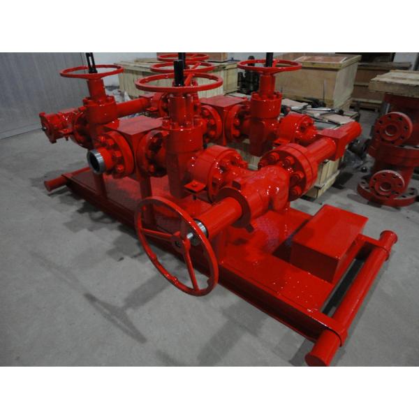 Quality Red Choke Manifold Oil And Gas 2 1/16" X 10000psi For High Pressure Well Testing for sale