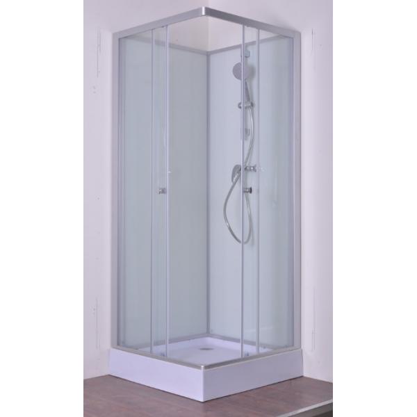 Quality Fitness Halls 800 X 800 X 2250mm Glass Shower Stalls With Silver Aluminum Frame for sale