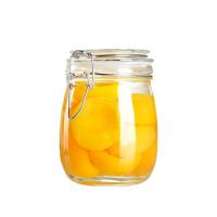 China Food Grade Glass Jam Jar Airtight Metal Clip Top For Storage / Preserving Honey factory