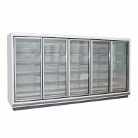 Quality Vertical LED Lighting Upright Glass Door Freezer With Multi Deck Shelving for sale