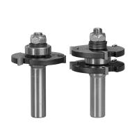 Quality Exquisite industrial tools 2 Pcs TCT Router Bit Set Tongue And Groove Router for sale