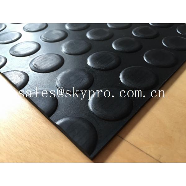 Quality Heavy duty non-slip 3mm coin stud mat round dot rubber sheet floor for sale