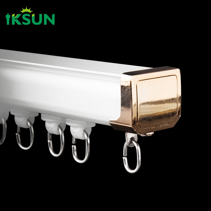 China Aluminium Alloy Ceiling Curtain Track Wall Mounted Electric Curtain Rail Track factory