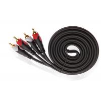 China Black 5m RCA Audio Cable , Video Component Cable With Gold Plated Connector factory
