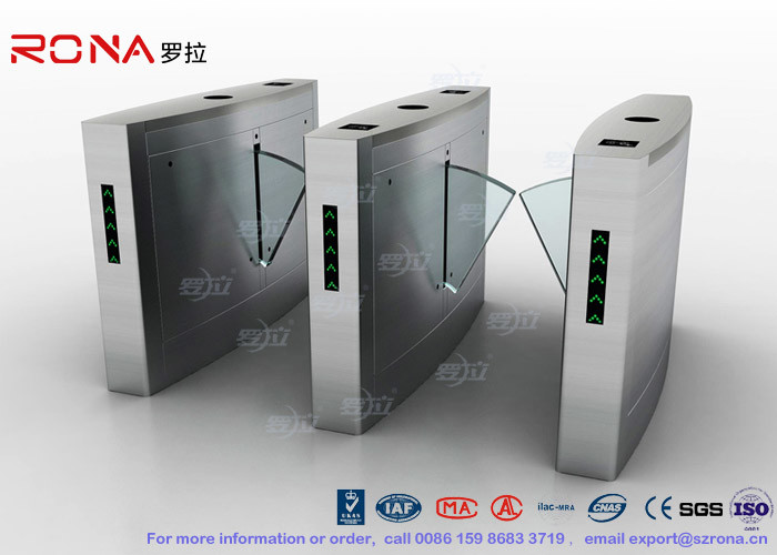 China Flap Barrier Gate Fingerprint Reader Turnstile Barrier Gate Acrylic Flap Barrier Turnstile factory