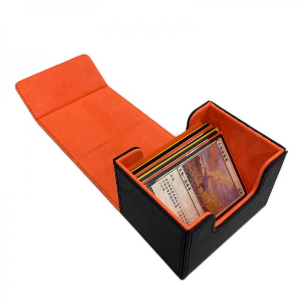 Quality 100+ Pokemon Magic Leather deck card box Side Loading PU With Orange Color for sale