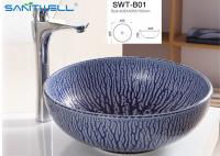 China Fashionable Porcelain Bathroom Basin Colorful Bathroom Ceramic Basin OEM / ODM factory