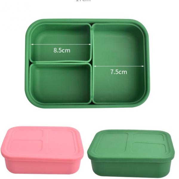 Quality Rectangle Food Silicone Lunch Box Multipurpose Nontoxic Durable for sale