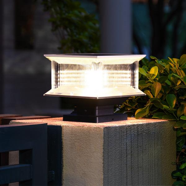 Quality Waterproof IP65 Solar Pillar Lights Outdoor 6000K Post Cap Lamp for sale