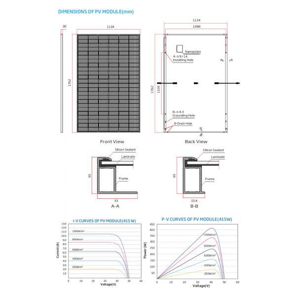 Quality 405W 410W Trina Solar Module Solar Panel Half Cut Home Use 415W 420W 425W for sale