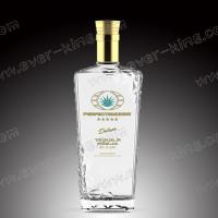 Quality Transparent Embossing Luxury Spirits Tequila Rectangular Bottle for sale