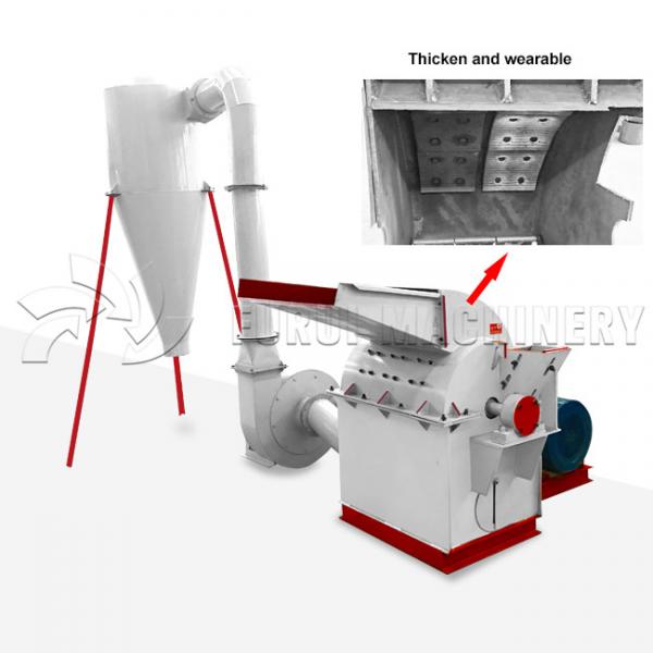 Quality Steel Wood Chip Crusher / Wood Chipper Grinder Customized Color Two Inlets for sale
