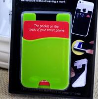 China custom silicone smart card wallet 3m sticky cell phone card holder factory