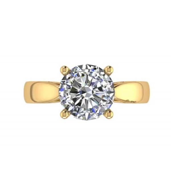 Quality Hand setting 14K Solid Gold Jewellery , Round Cut 2.7ct Natural Solitaire for sale