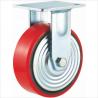 China heavy duty caster red polyurethane wheel cast iron castor 6 inch factory