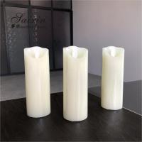 China 2021 Battery Operated Warm White Flat Flickering  LED Pillar Candles For Wedding Candelabras factory