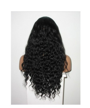 Quality Natural Color Full Lace Remy Hair Wigs , Deep Wave Curly Hair Extensions for sale