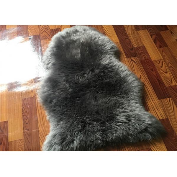 Quality Real Sheepskin Rug Light Grey Natural Long Wool Australia Single Pelt for sale