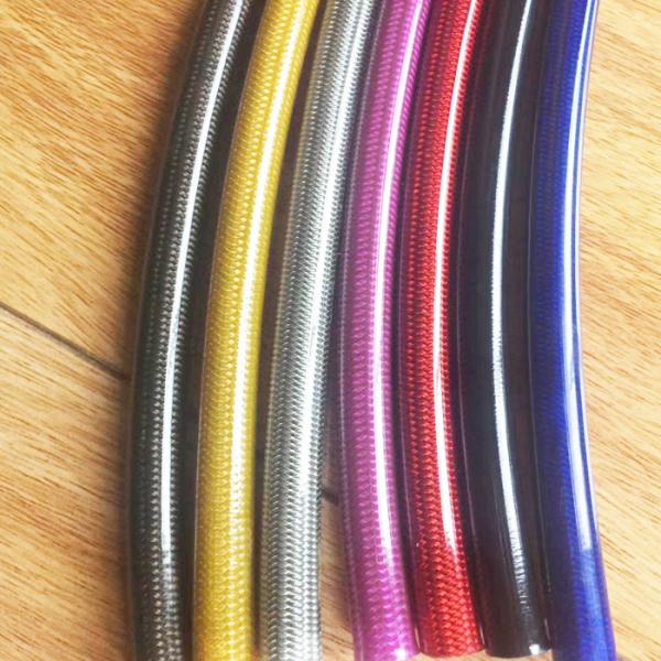 Quality AN3 Fluid Hydraulic Stainless Steel Braided PTFE Brake Hose Lines Motorcycle for sale