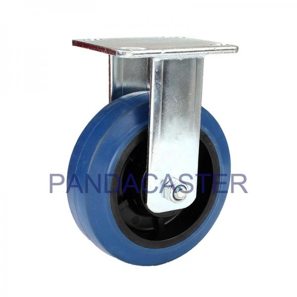 Quality Blue Super Elastic Rubber Wheels , 6 Inch Heavy Duty Rubber Casters for sale
