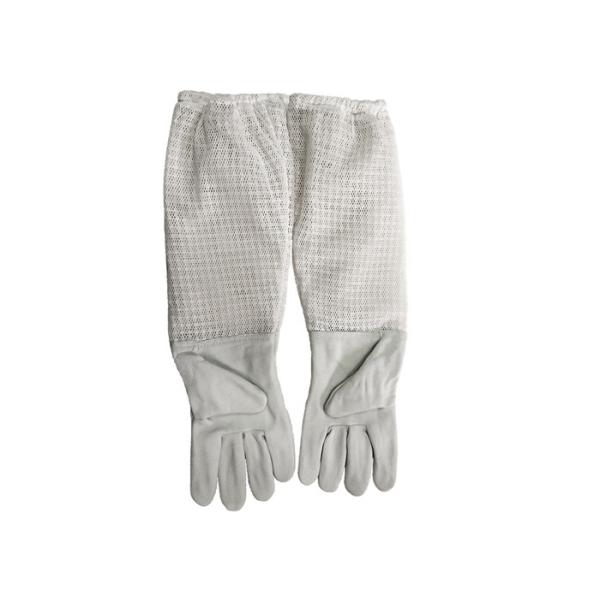 Quality White Sheepskin Beekeeping Gloves of Three Layer Long Breathable Cuff for sale