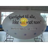 Quality White Oval ( ellipse shape ) Filled Helium Gas Balloons for Parade, Inflate for sale