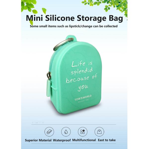 Quality Cute And Fashionable Mini Silicone Zero Wallet Backpack Style Storage Bag Soft Silicone Bag for sale
