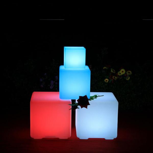 Quality 40cm Outdoor LED Cube Light Stools Rechargeable Wireless For Events for sale