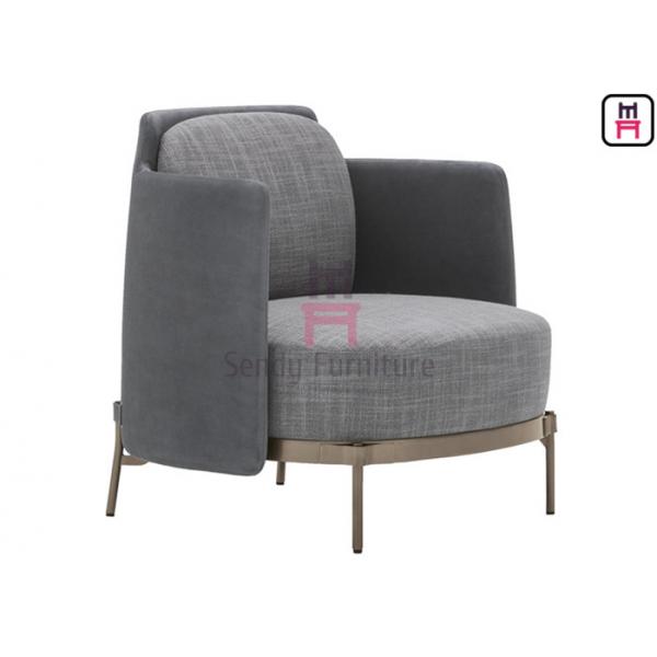 Quality Modern Fabric Upholstered Single Seat Sofa Chair With Stainless Steel Legs for sale