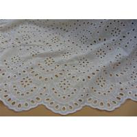China Chemical Vintage Eyelet 100% Cotton Lace Fabric For Lady Shirt And Suit Anti Static factory