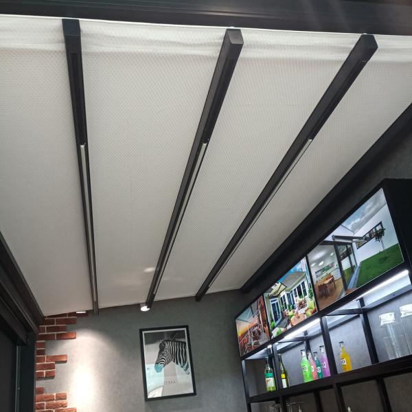 Quality LED Rainproof PVC Retractable Roof Pergola Remote Control Gazebo Aluminum Alloy for sale