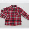 China Engraved Cap Snap Baby Girl Tees Woven Yarn Check Shirt factory