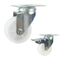 China 100mm White Plastic Solid Wheel Light Duty Casters Square Plate Swivel Head factory