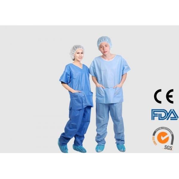 Quality Dust Proof Disposable Medical Scrubs , Anti Blood Disposable Dental Gowns for sale
