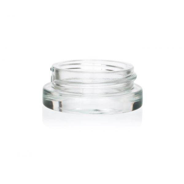 Quality 7ml Black Cap Glass Concentrate Jar Round Cosmetics Glass Container for sale
