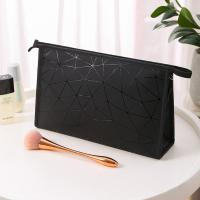 China Black PU Leather Brush Lips Pencil Waterproof Cosmetic Bag For Purse for sale