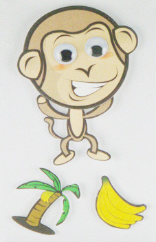 Quality Book Decor Cute Baby Monkey Stickers , Zoo Animal Print Kids Cartoon Stickers  for sale