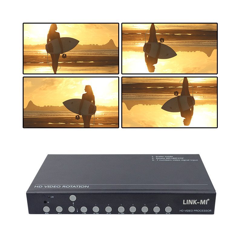 China 12V HDMI Video Wall Controller Video Rotator 90 180 270 Degree HD Video Upscaling Rotary Switch factory