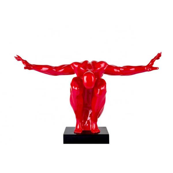 Quality Custom Size Color Red Painted Metal Sculpture Fiberglass Diver Sculpture for sale