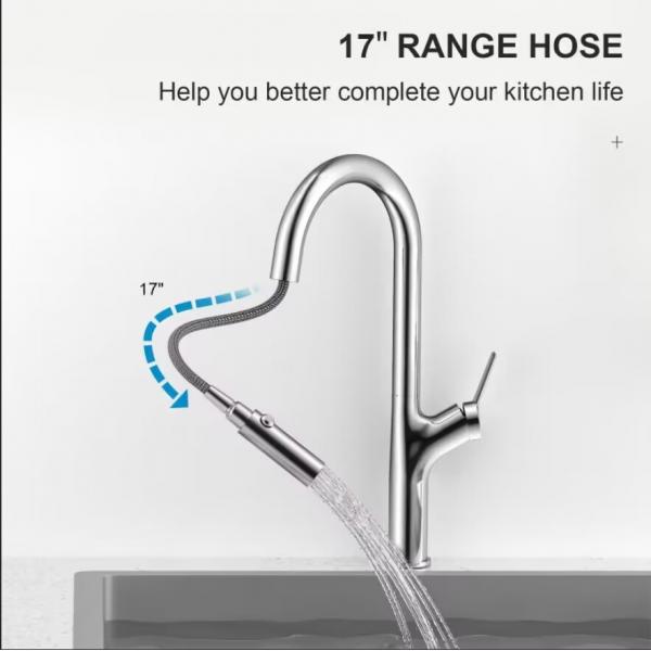 Quality 360 Degree Swivel Kitchen Faucet Mixer Deck Mounted Pull Out Kitchen Tap for sale