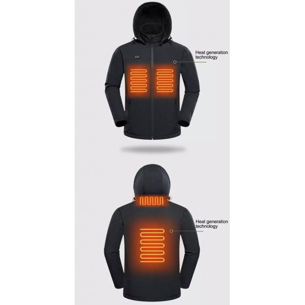 Quality Graphene Electric Heated Vest Jacket Fast heating With Detachable Hood OEM for sale