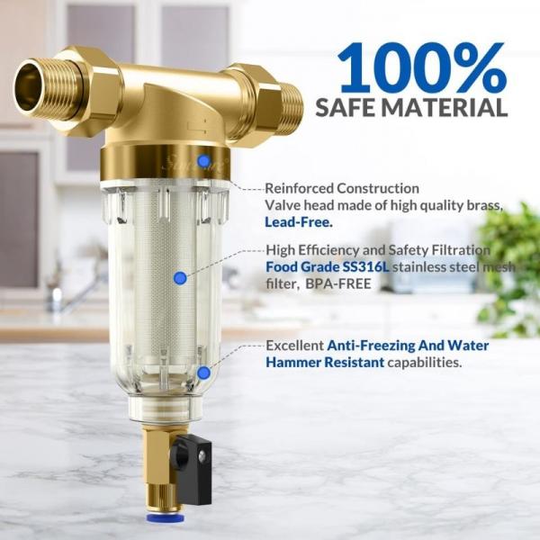 Quality 40 Micron Flushable Filtration Spin Down Water Pre Filter For House for sale