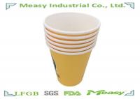 China Double PE Coated insulated Cold Paper Cups In Yellow and Black Printing factory