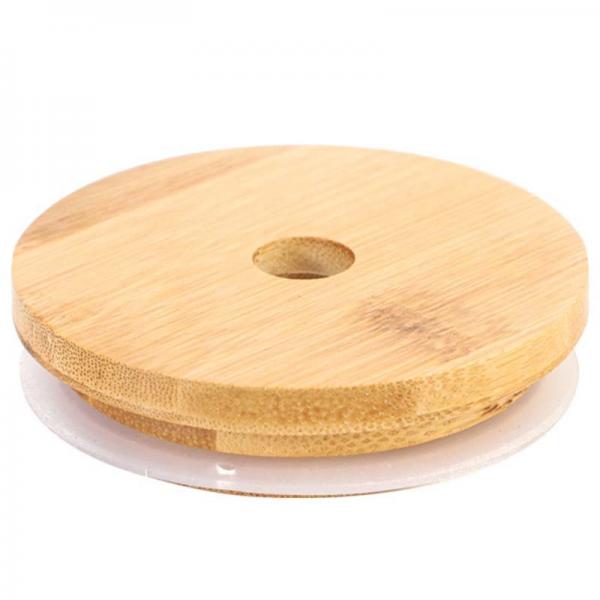Quality Kitchen Storage Jars Round Square Bamboo Jar Lid With Silicon Ring Airtight for sale